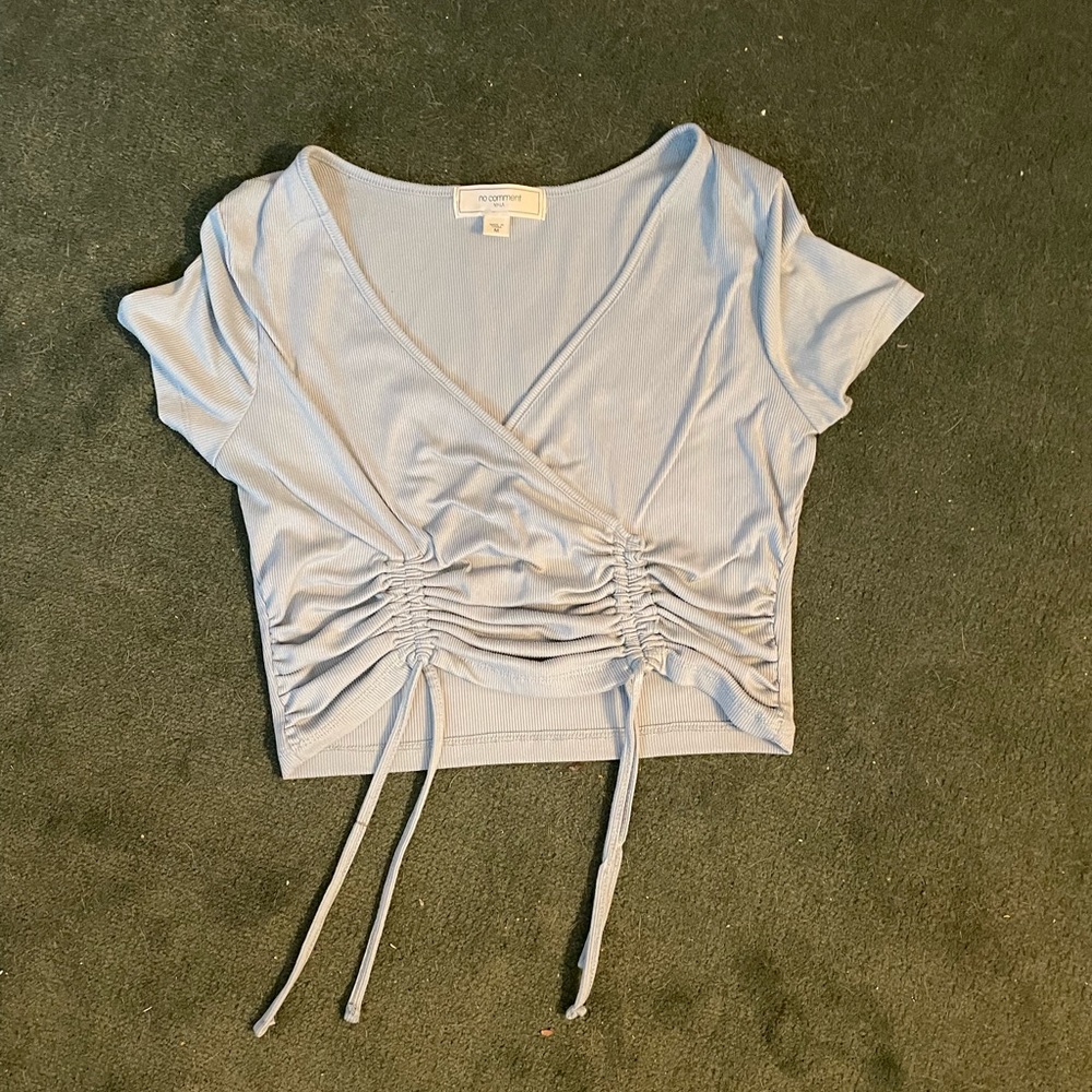 adjustable string crop top (BABY BLUE)